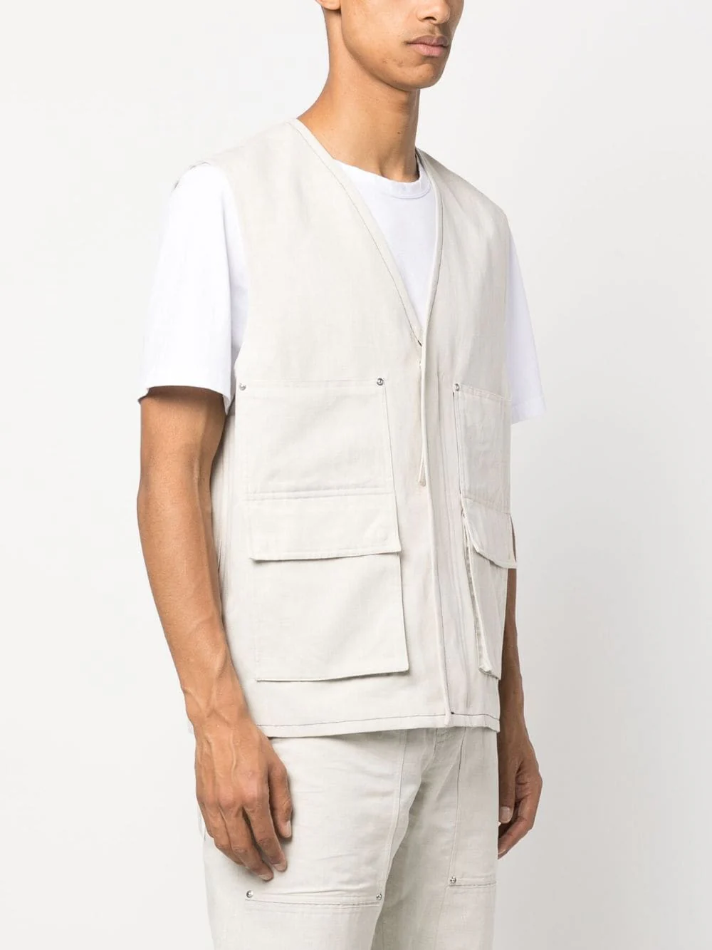 Cotton-Linen Cargo Gilet - Image 2