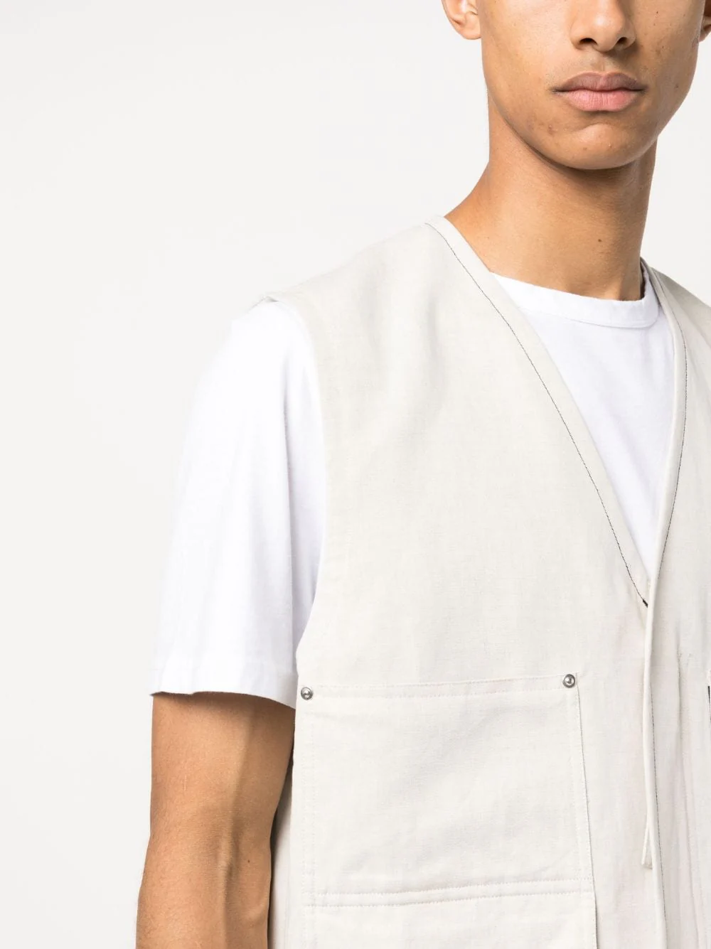 Cotton-Linen Cargo Gilet - Image 4