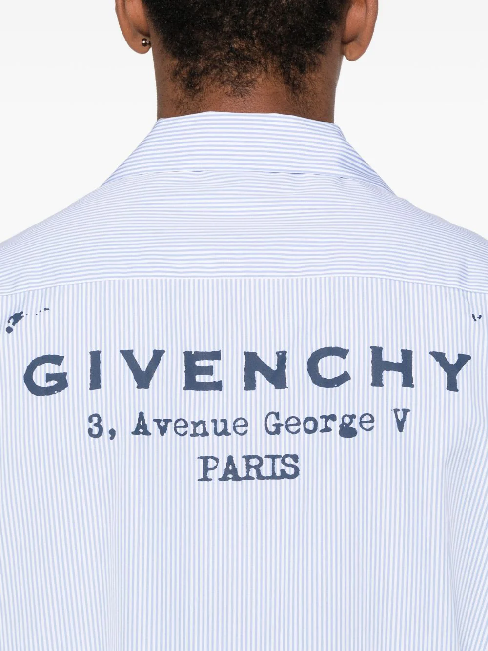 Cotton Pinstripe Bowling Shirt - Image 2