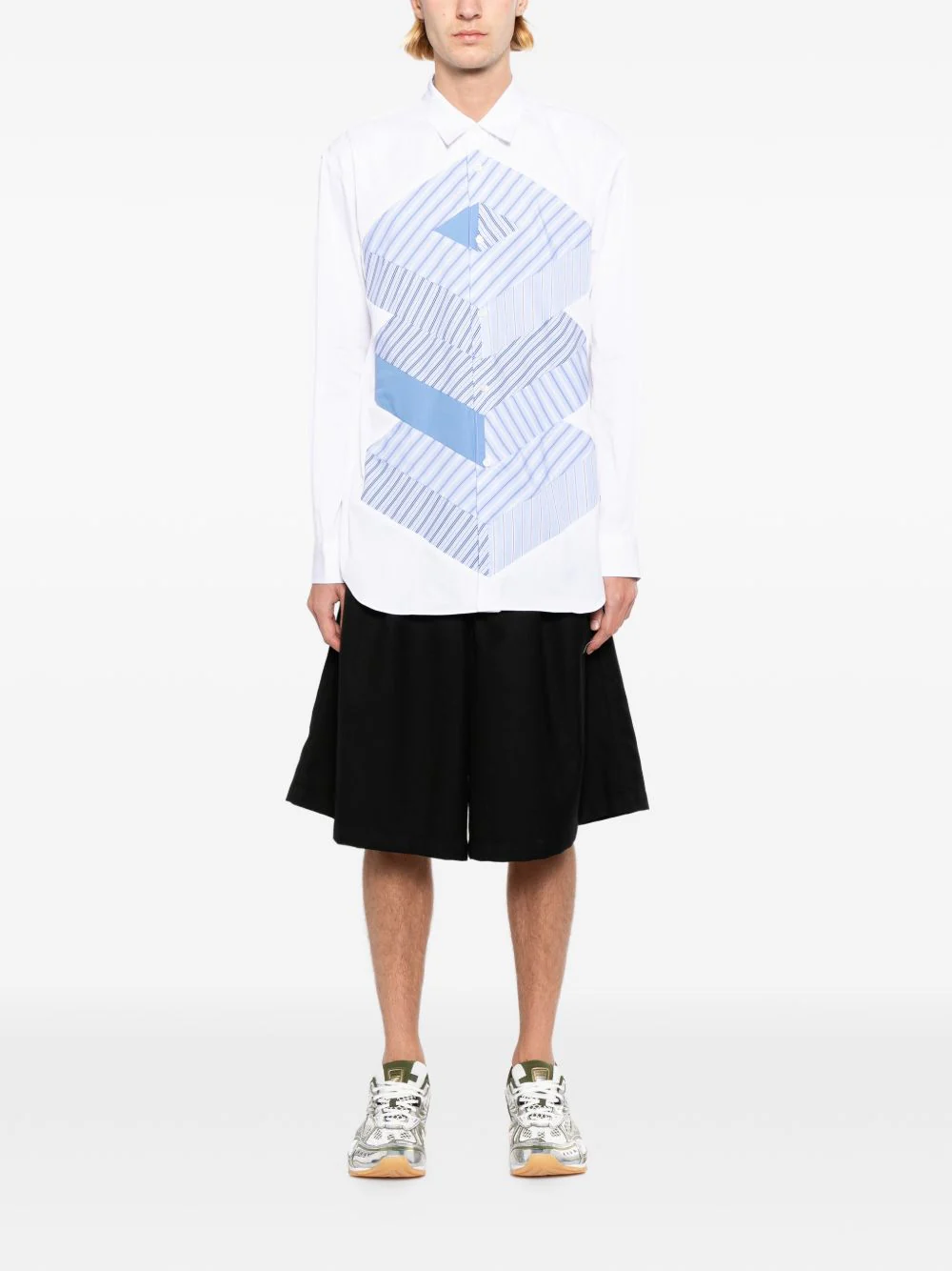 Cotton Striped Graphic Shirt - Image 2