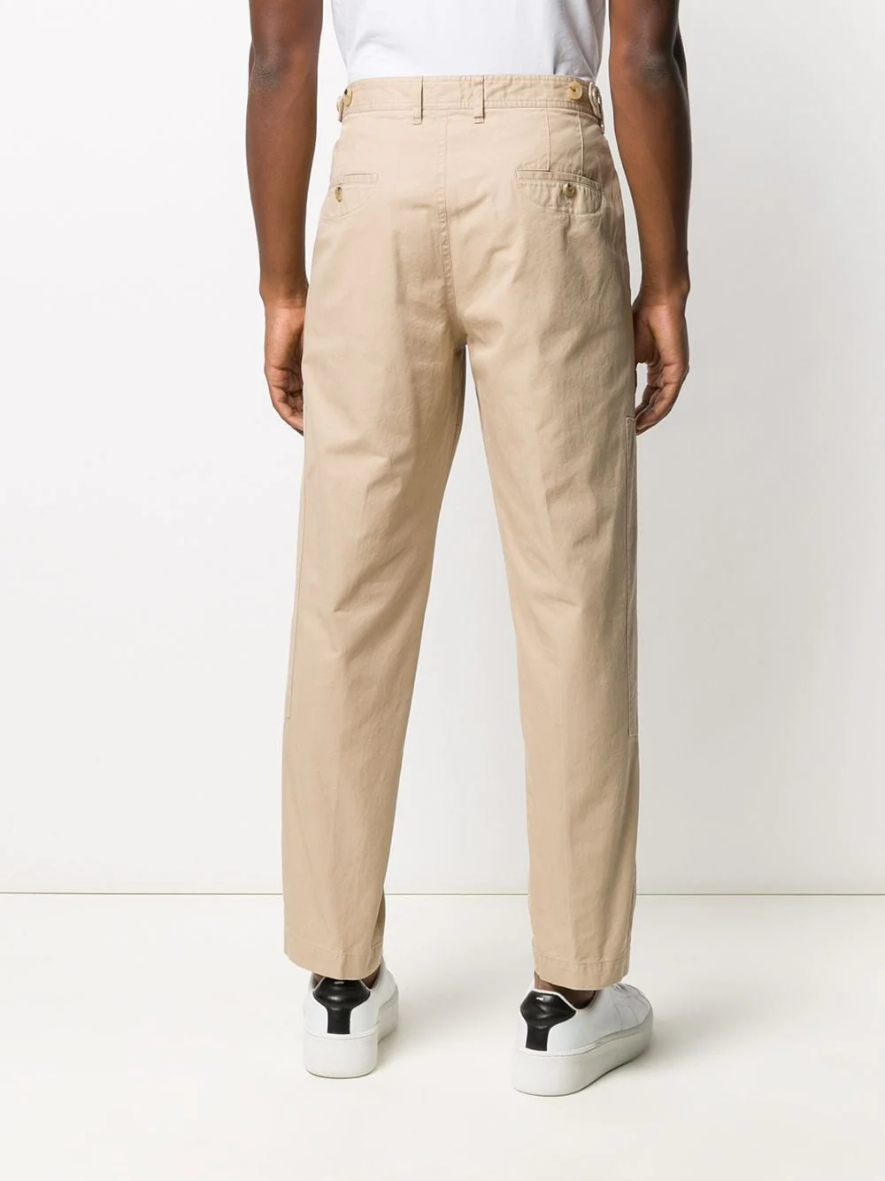 Beige Cotton Chino Trousers - Image 4