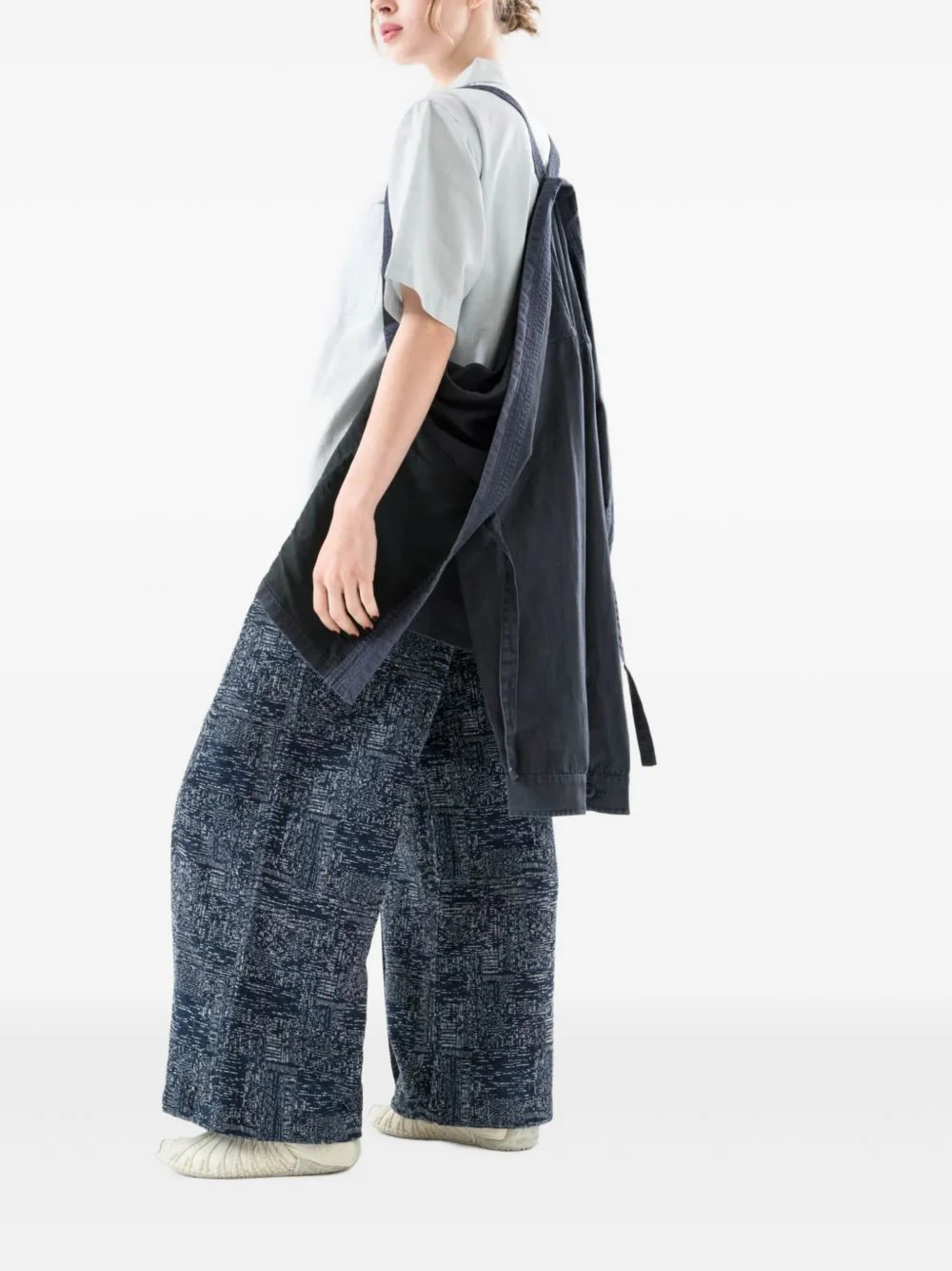 Cotton-Wool Blend Textured Trousers - Image 3