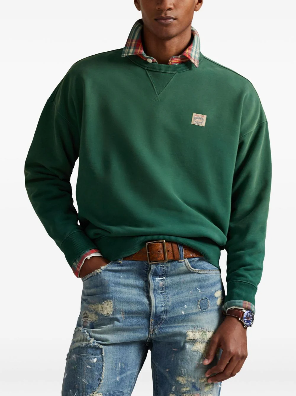 Crew-Neck Patch Sweatshirt - Image 2