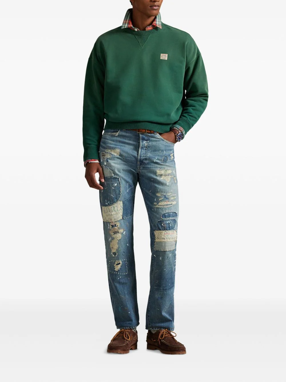 Crew-Neck Patch Sweatshirt - Image 3