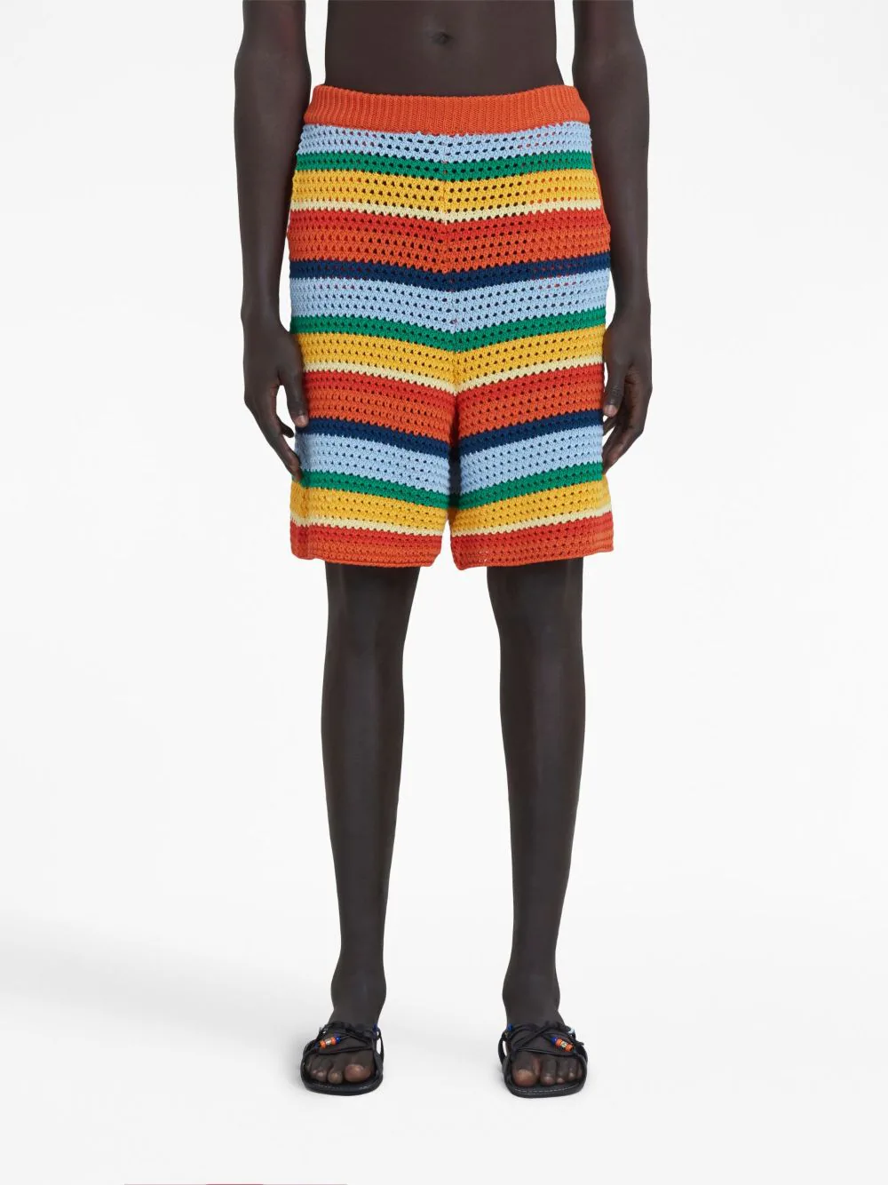 Crochet-Knit Striped Shorts - Image 3