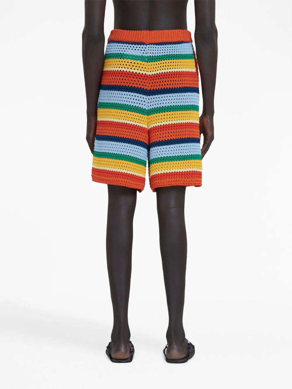 Crochet-Knit Striped Shorts - Image 4