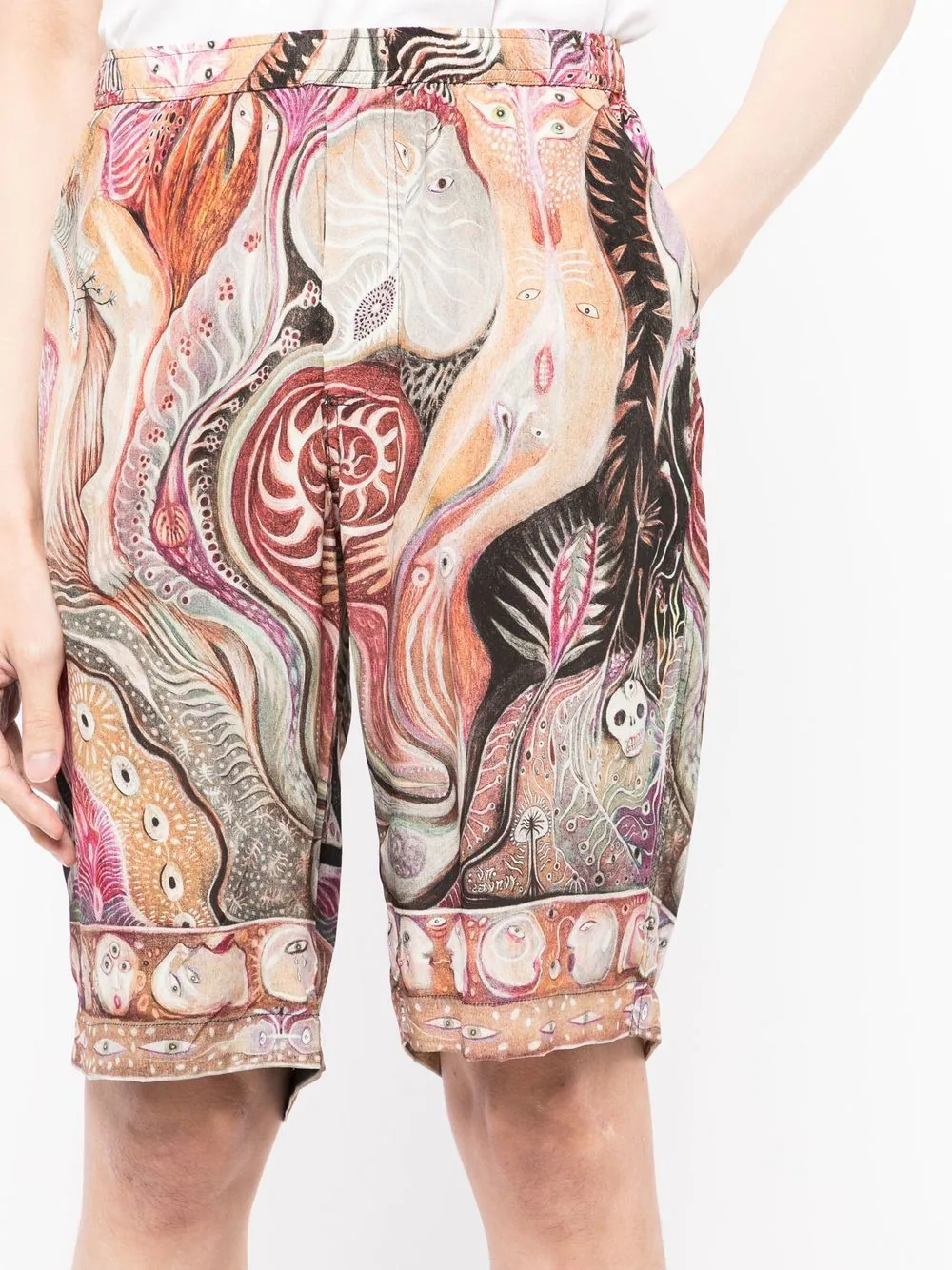 Dark Star Graphic-Print Silk Shorts - Image 4
