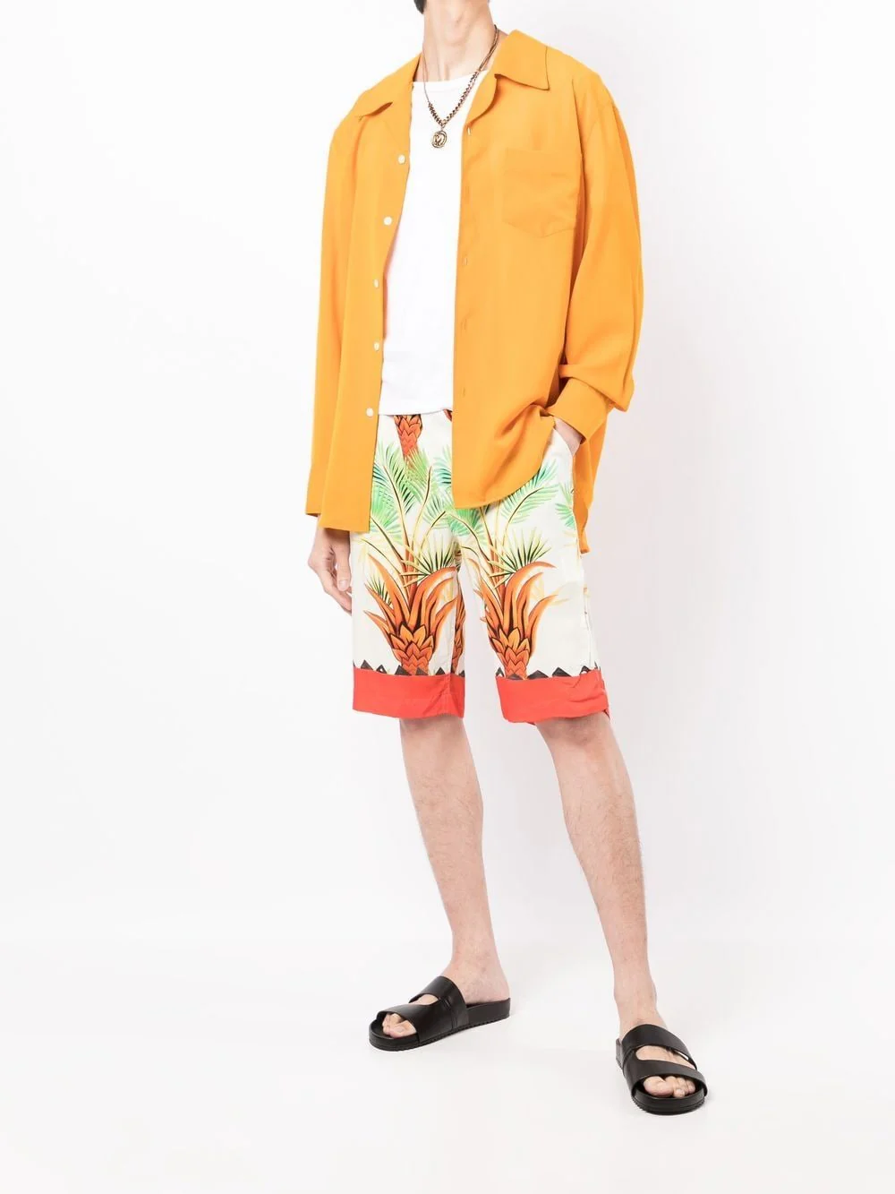 Date Palm Motif-Print Bermuda Shorts - Image 5