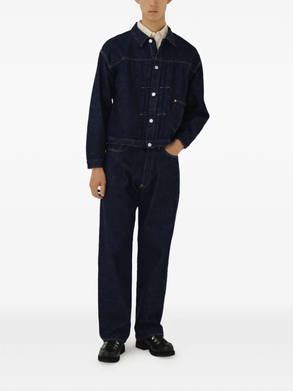 Denim Tracker 1P Buttoned Cotton Jacket - Image 2