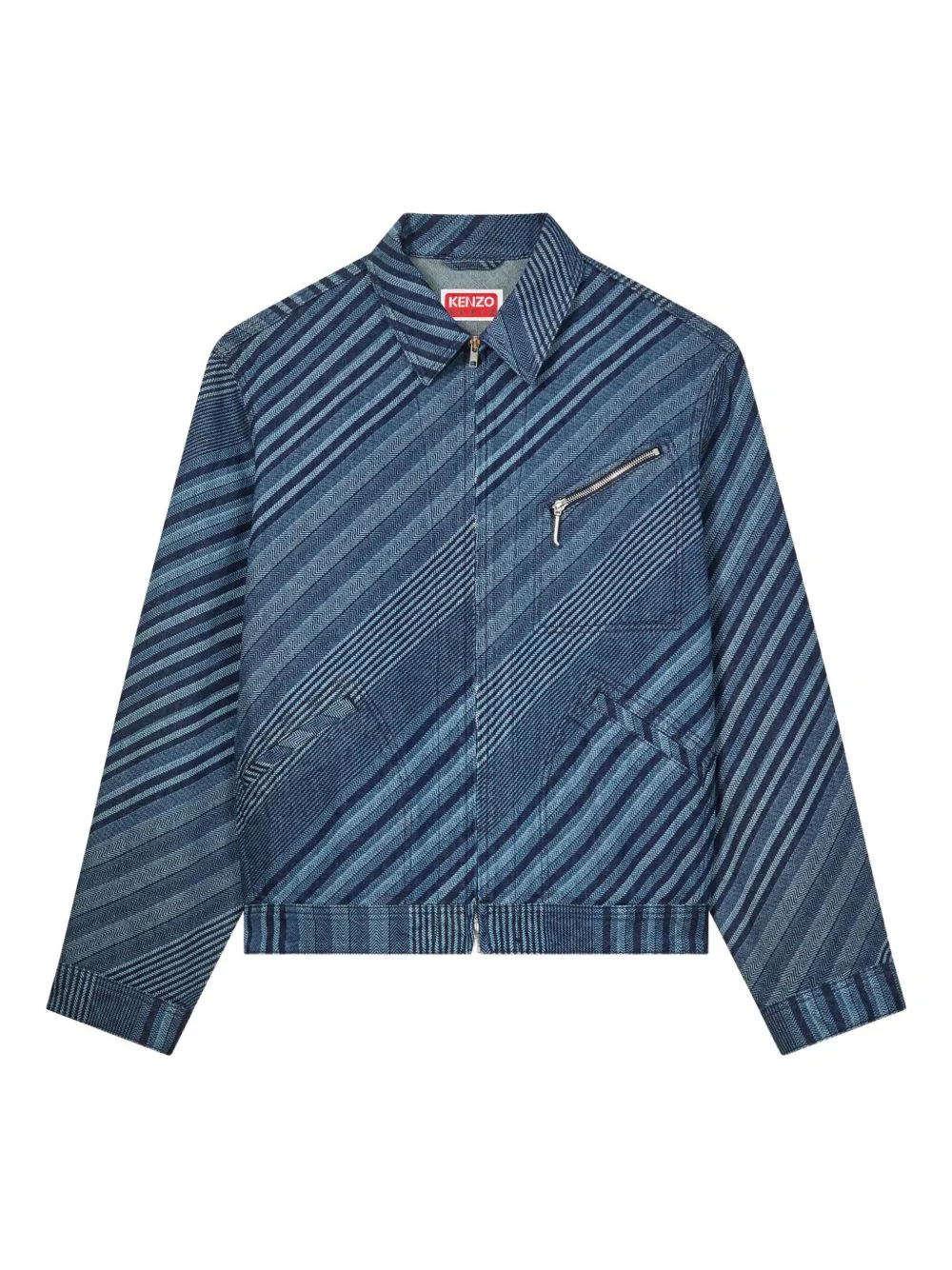 Diagonal Stripe Cotton Jacket