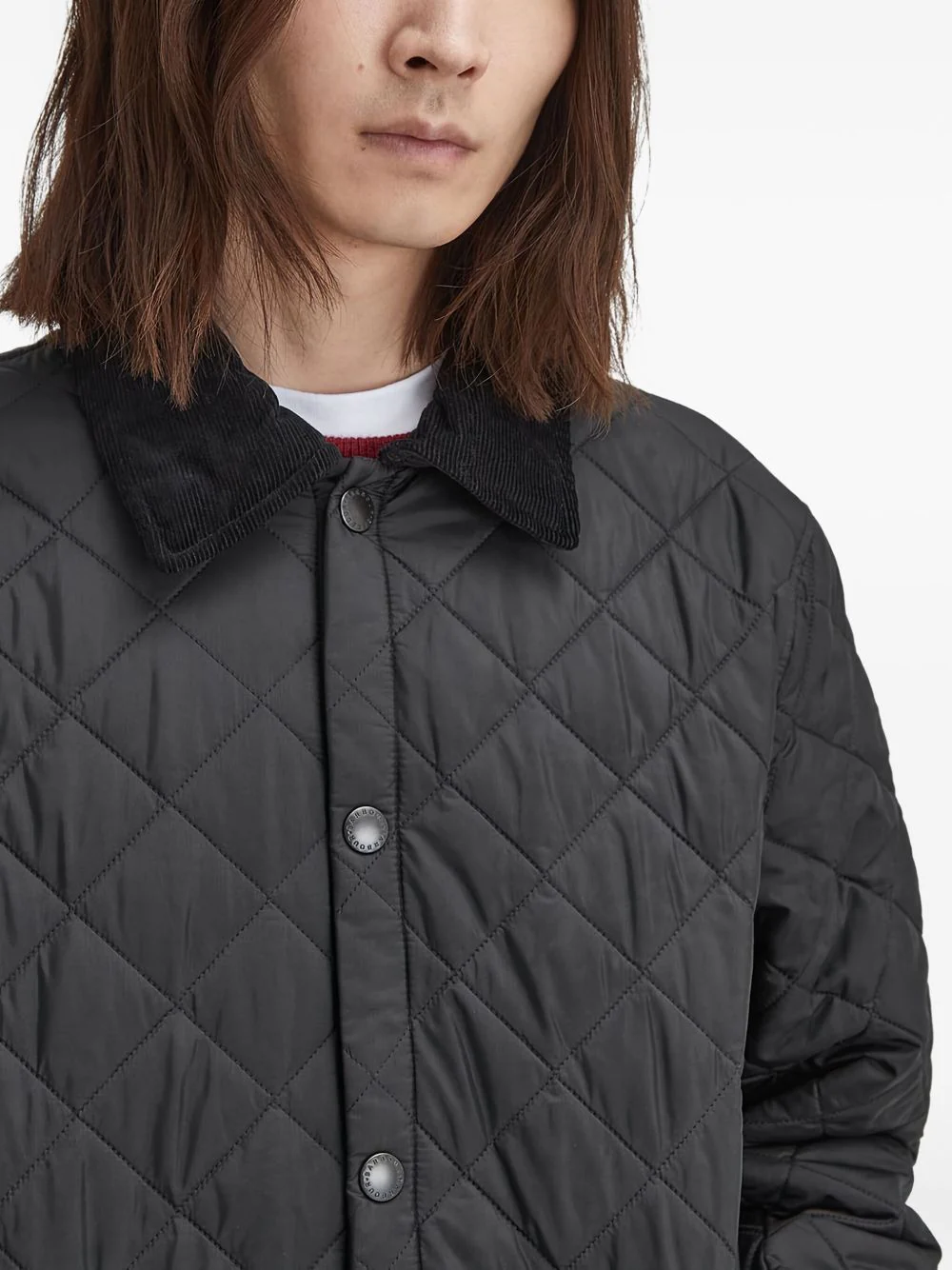 Diamond-Quilted Corduroy-Collar Jacket - Image 5