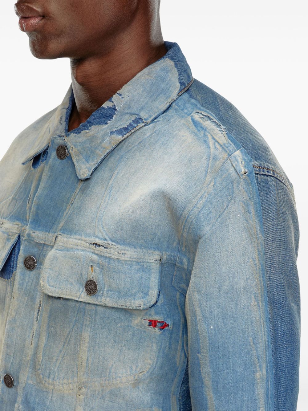 Distressed Denim Jacket - Image 6