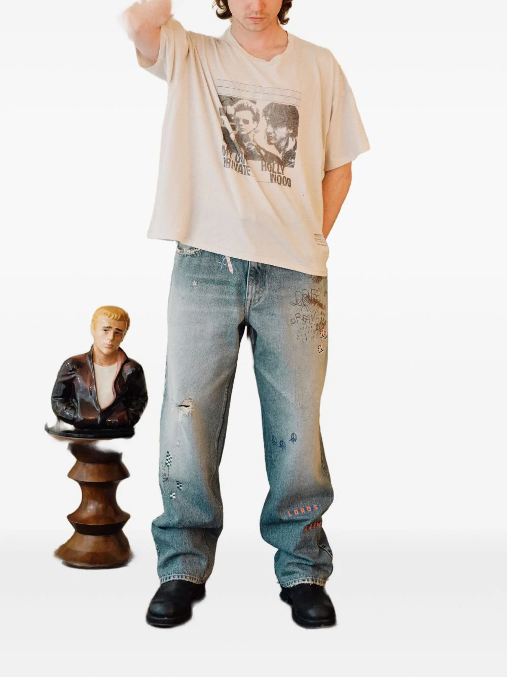 Distressed Paly Trousers - Image 2