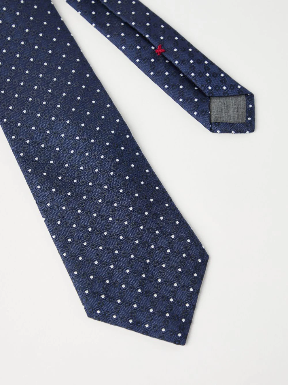 Dot-Jacquard Silk Tie - Image 3