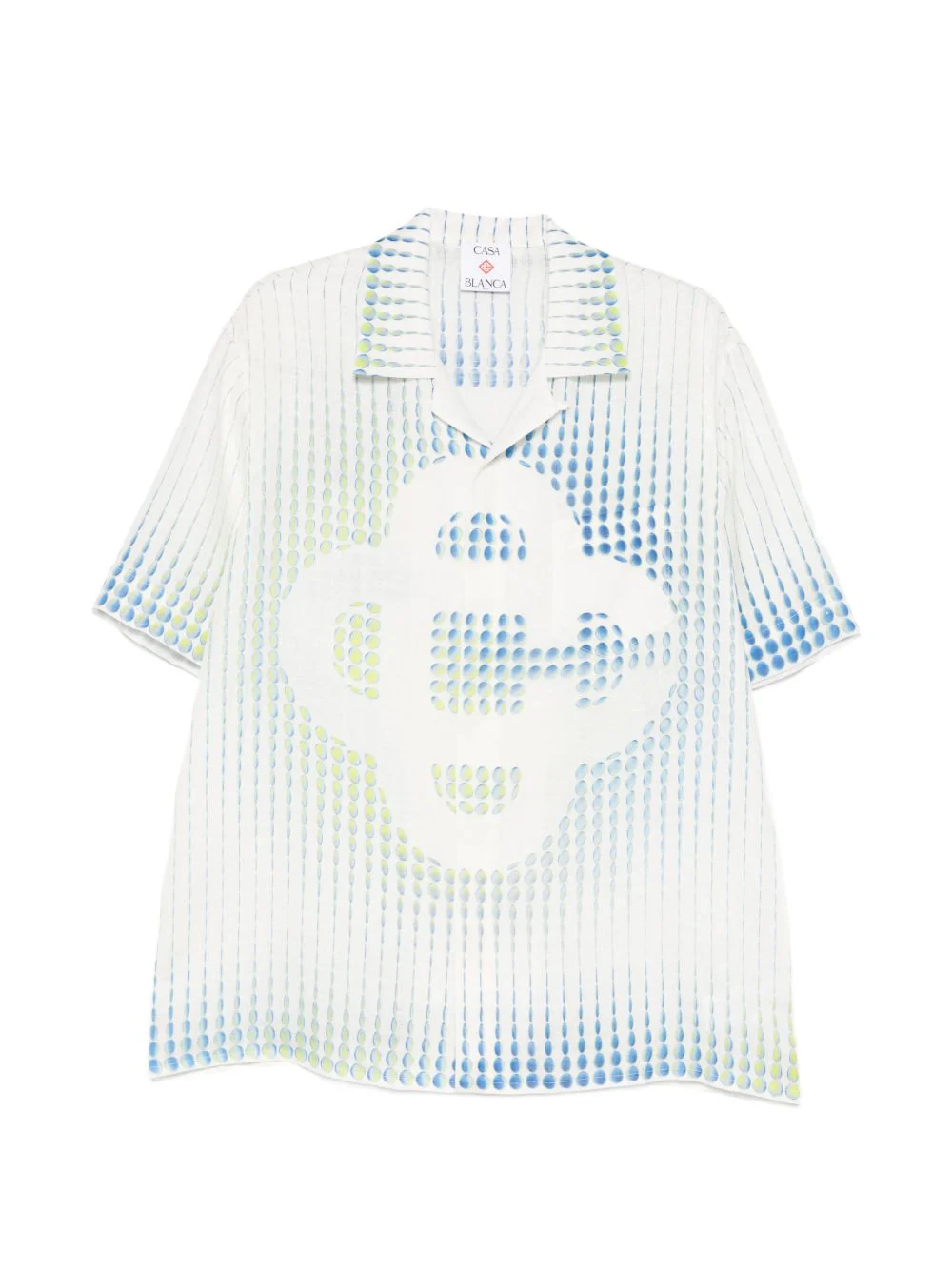 Dots Cuban-Collar Graphic Shirt