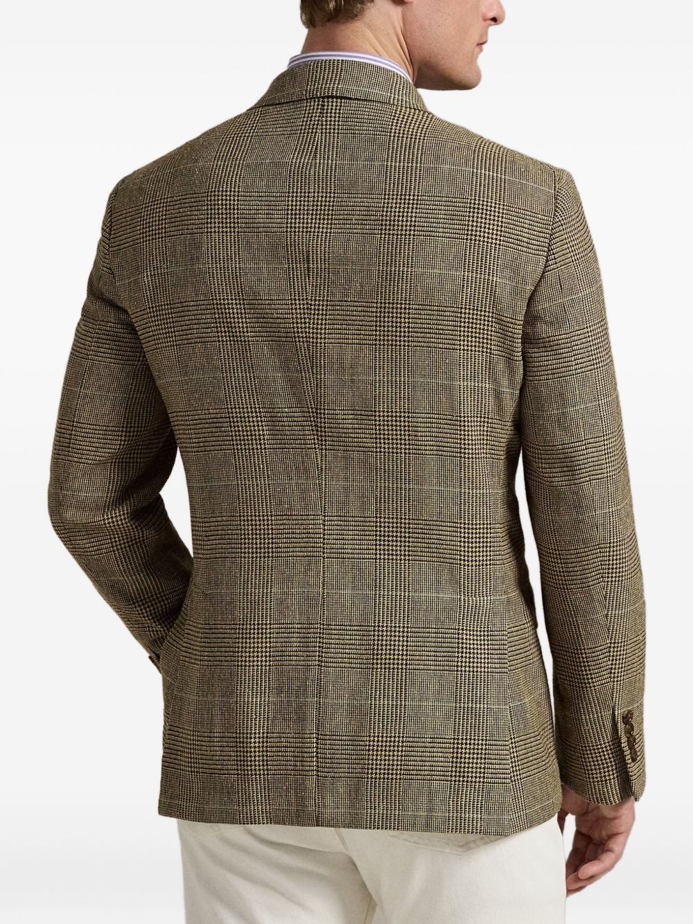 Double-Breasted Checked-Pattern Blazer - Image 2