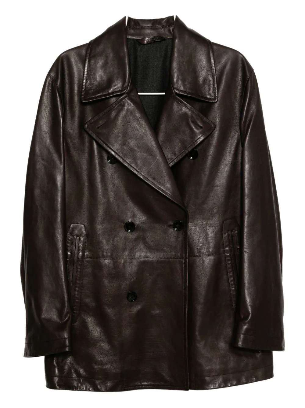 Double-Breasted Leather Jacket