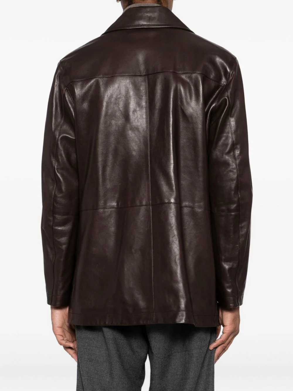 Double-Breasted Leather Jacket - Image 2