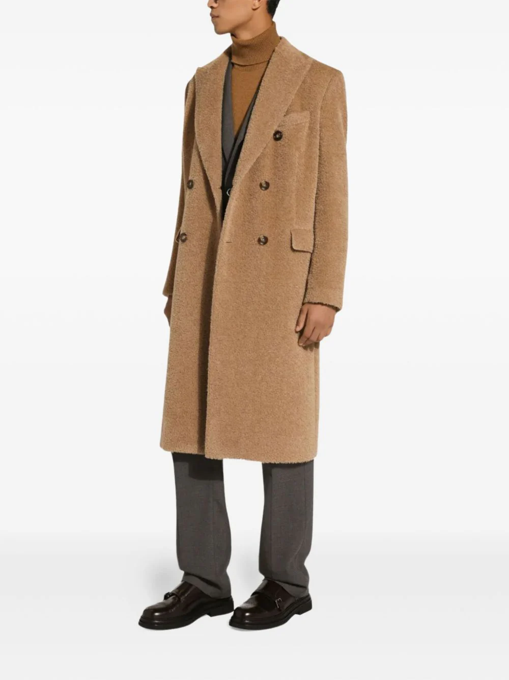 Double-Breasted Wool Coat - Image 4