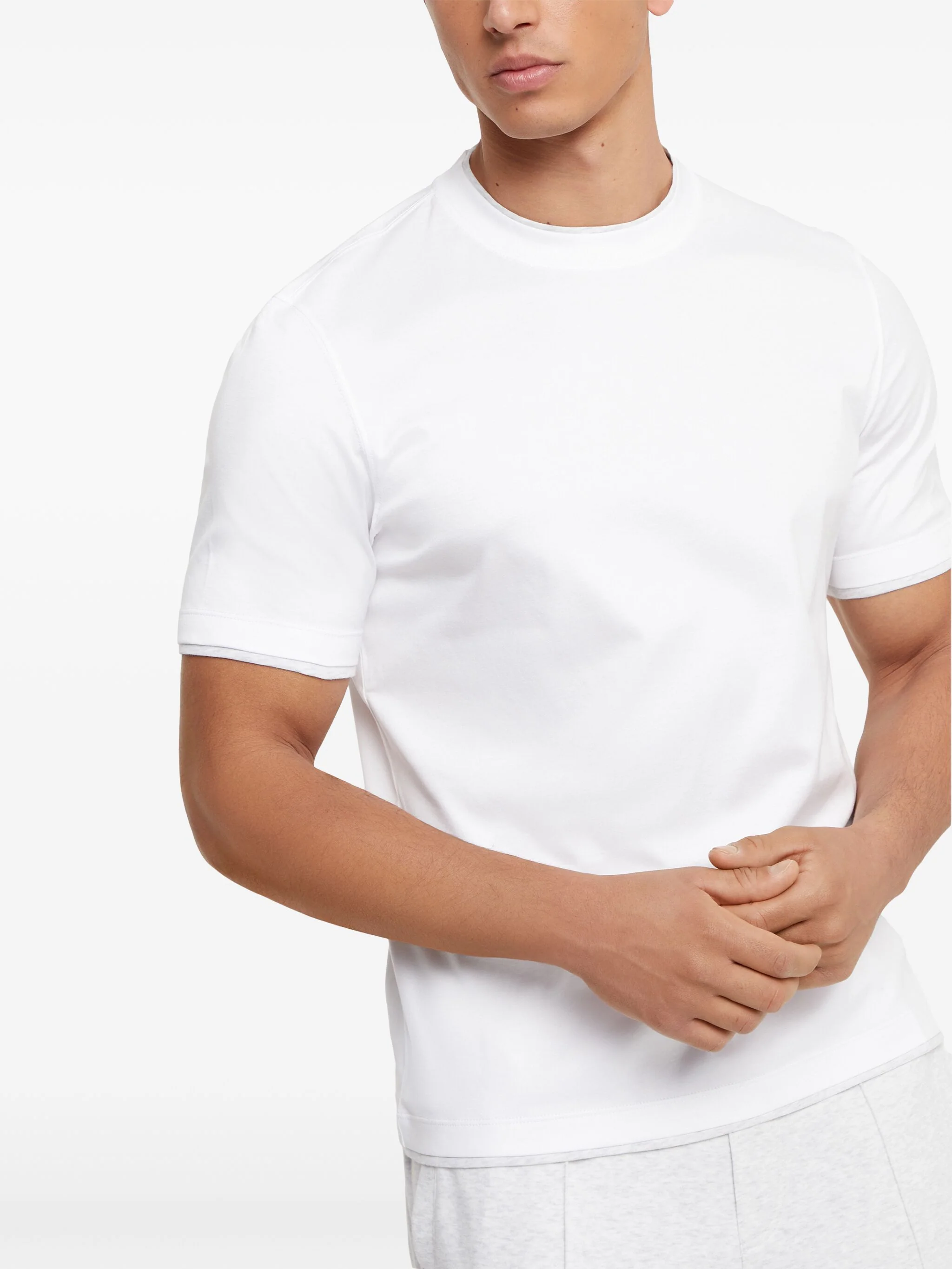 Double-Layer Cotton T-Shirt - Image 3