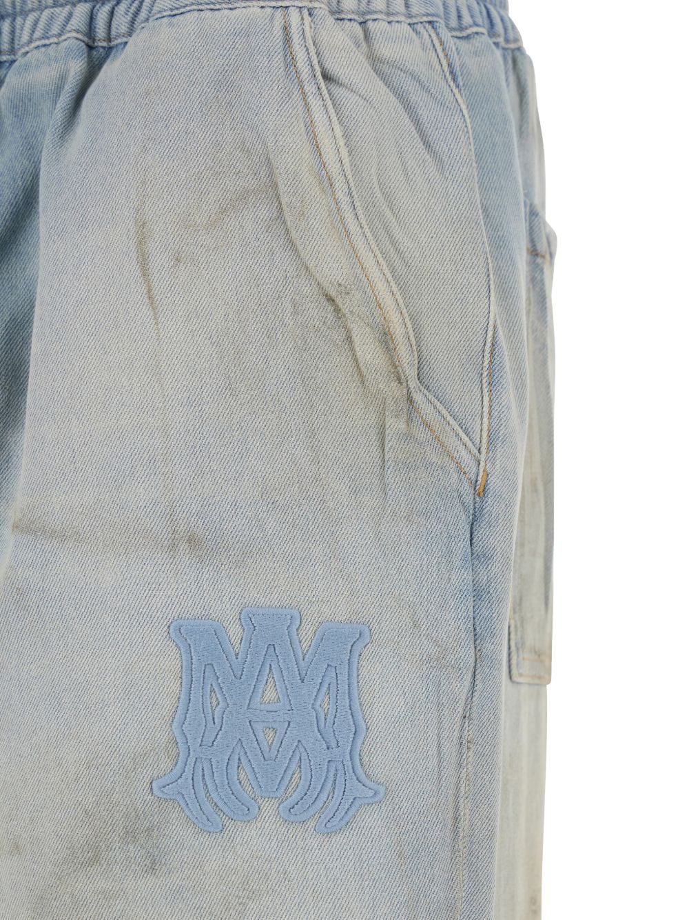 Drawstring Appliqué Wide-Leg Jeans - Image 3
