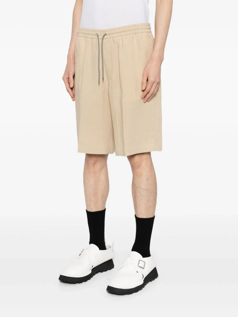 Drawstring-Waist Linen Shorts - Image 3