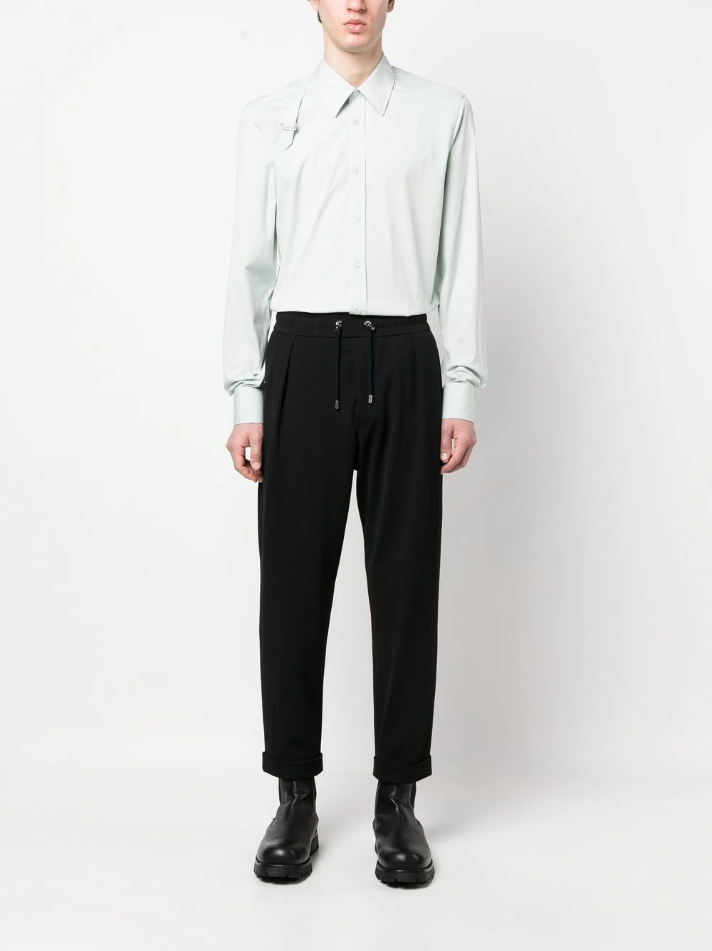 Drop-Crotch Cropped Trousers - Image 4