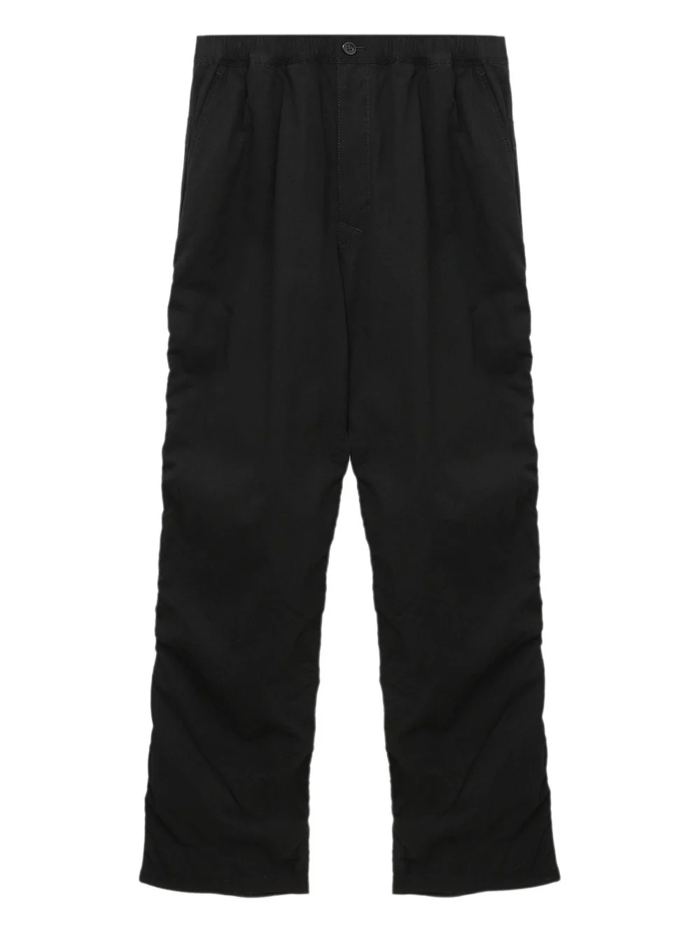 Elastic-Waist Pocketed Straight-Leg Trousers