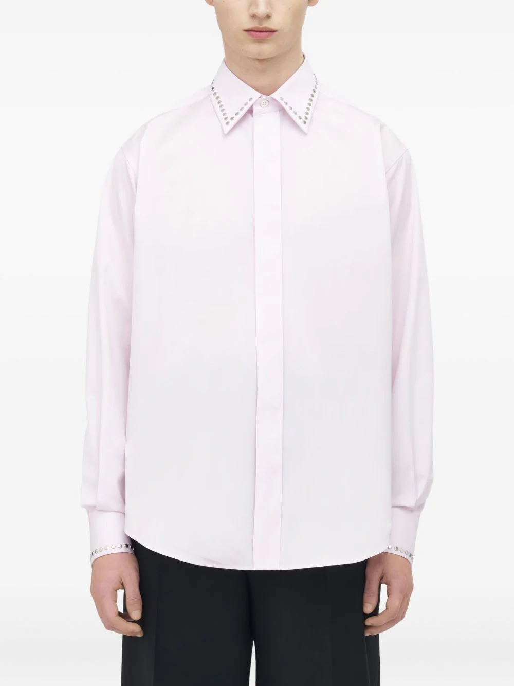 Embellished-Collar Cotton Shirt - Image 2