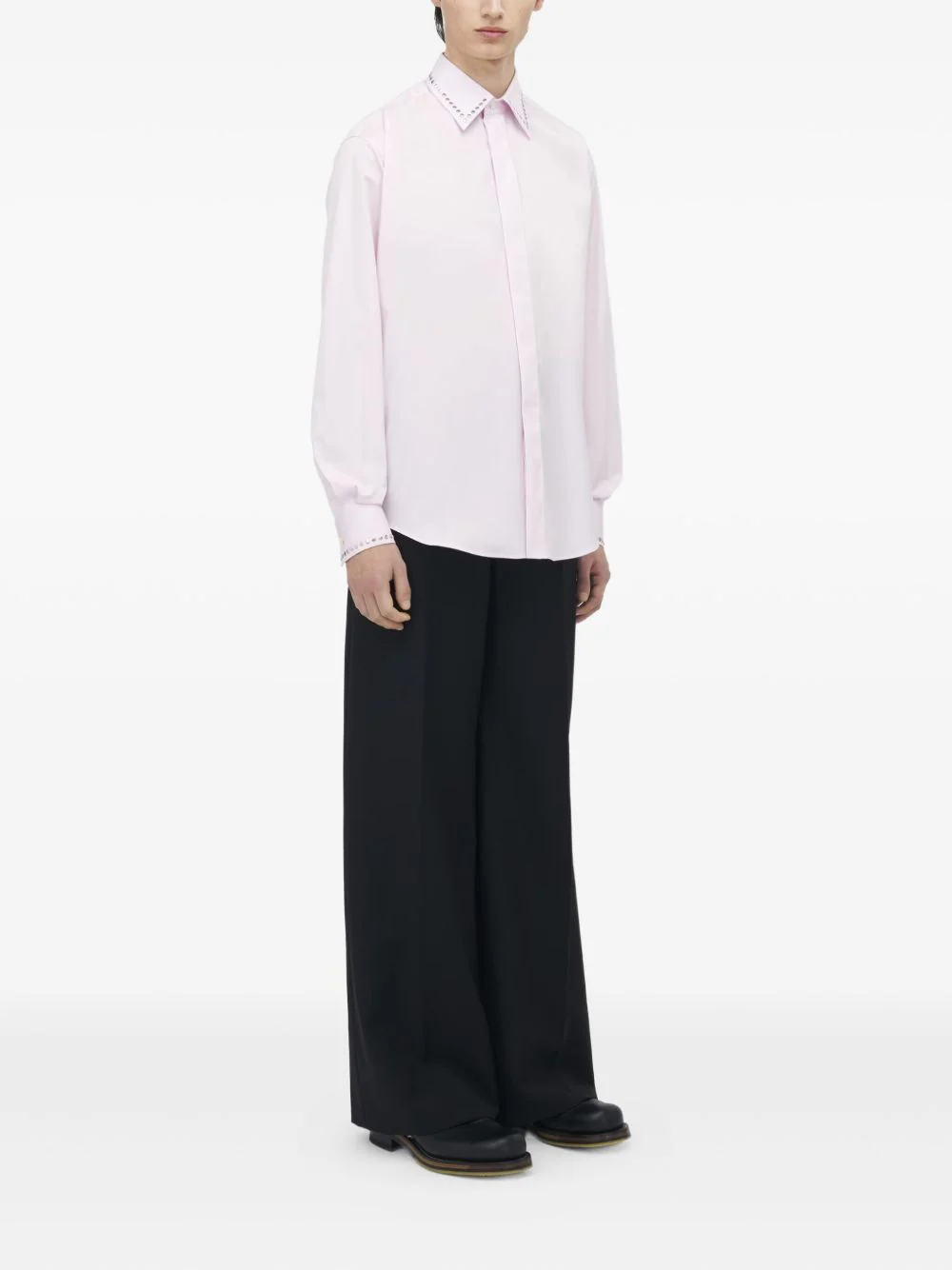 Embellished-Collar Cotton Shirt - Image 3