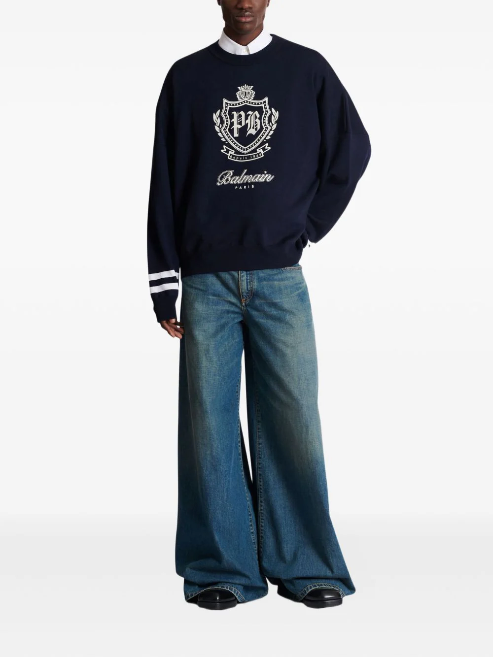 Emblem Striped Sweater - Image 3