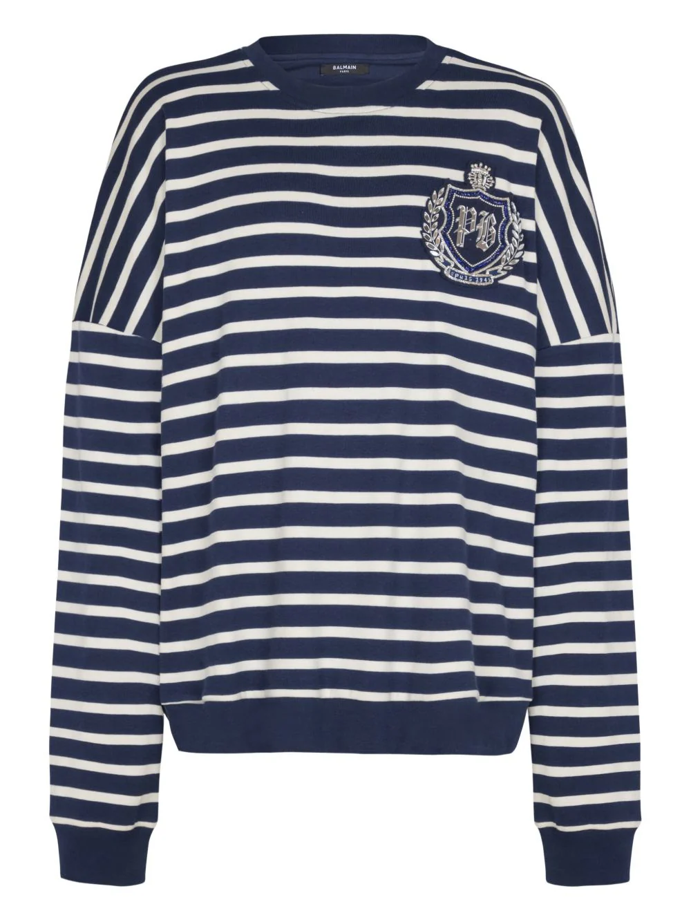 Emblem Striped Sweatshirt