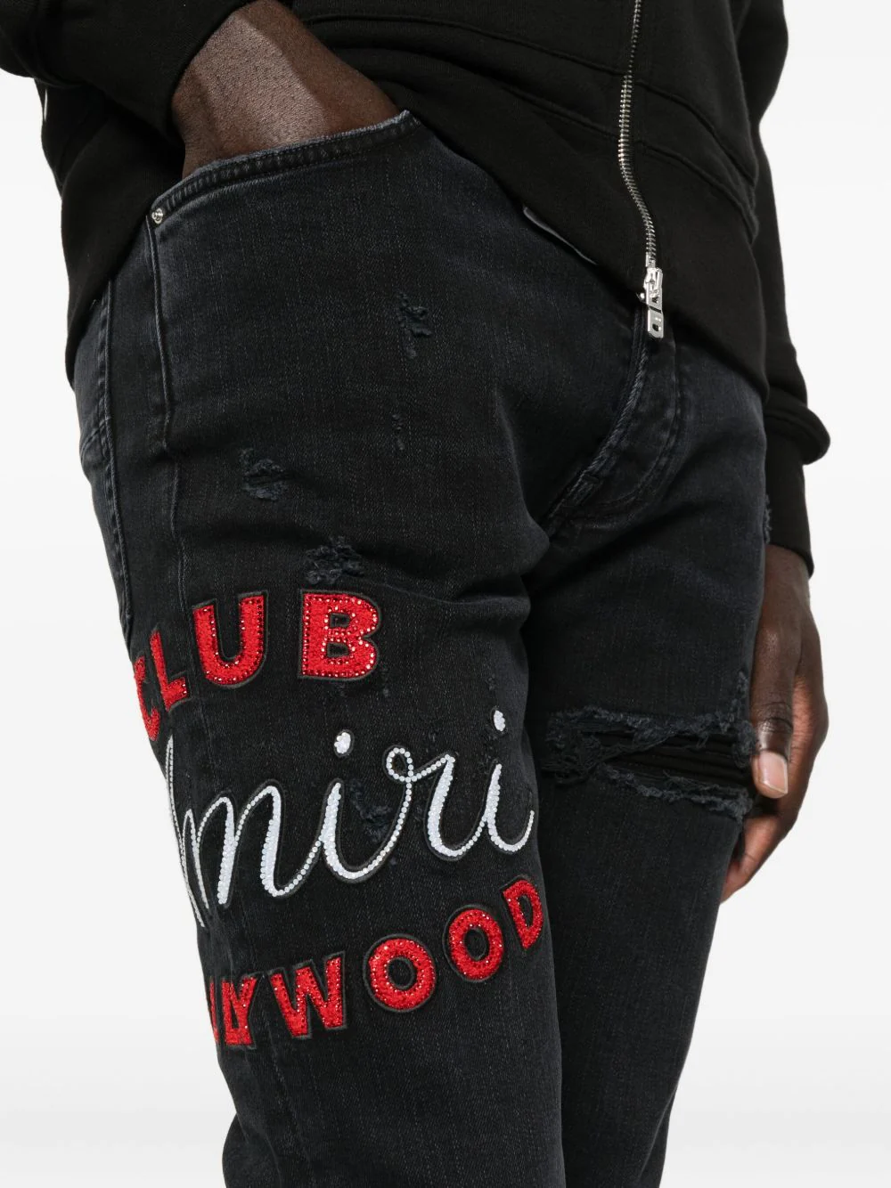 Embroidered Distressed Jeans - Image 2