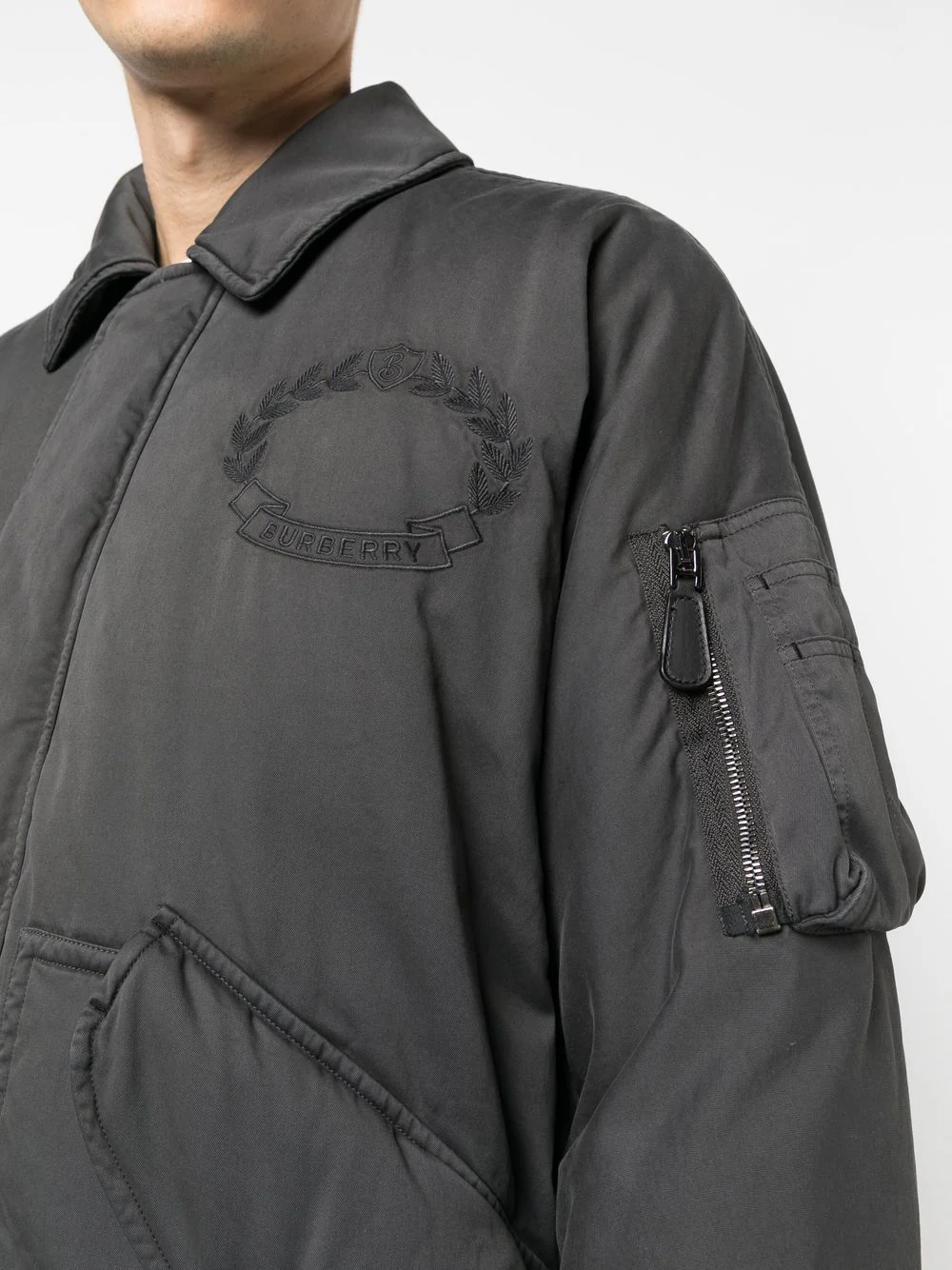 Embroidered-Logo Bomber Jacket - Image 3