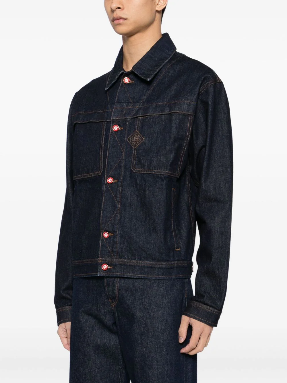 Embroidered Logo Denim Jacket - Image 4