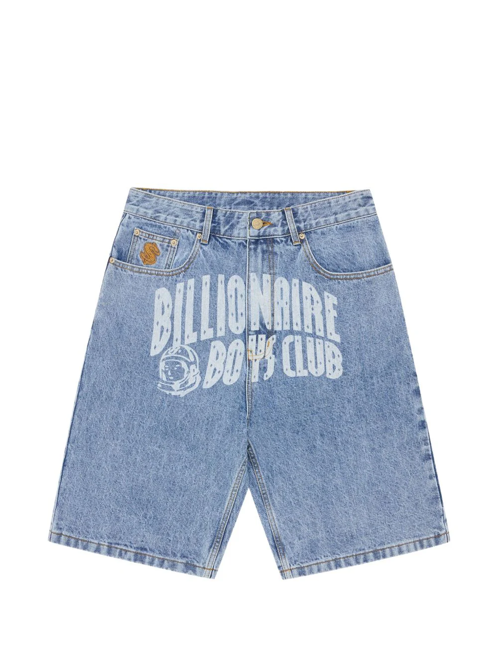 Embroidered Logo Denim Shorts
