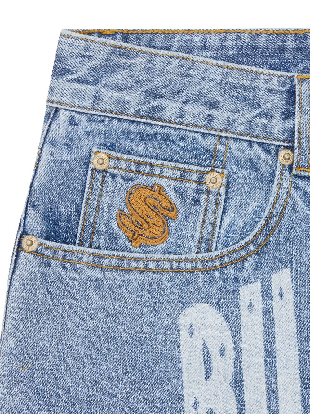 Embroidered Logo Denim Shorts - Image 5