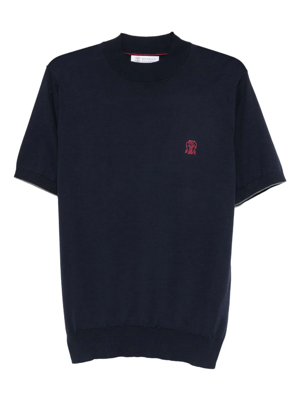 Embroidered-Logo Knitted T-Shirt