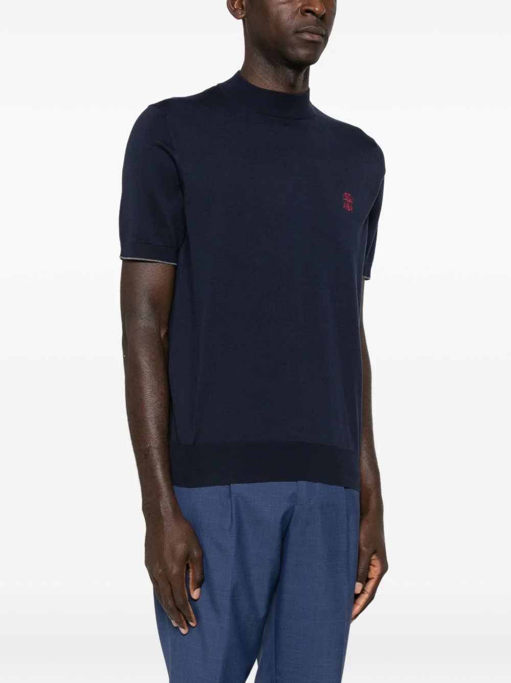 Embroidered-Logo Knitted T-Shirt - Image 3