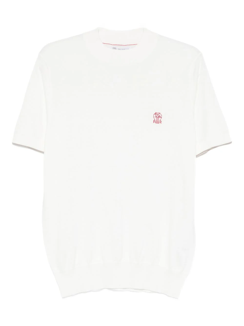 Embroidered-Logo Knitted T-Shirt