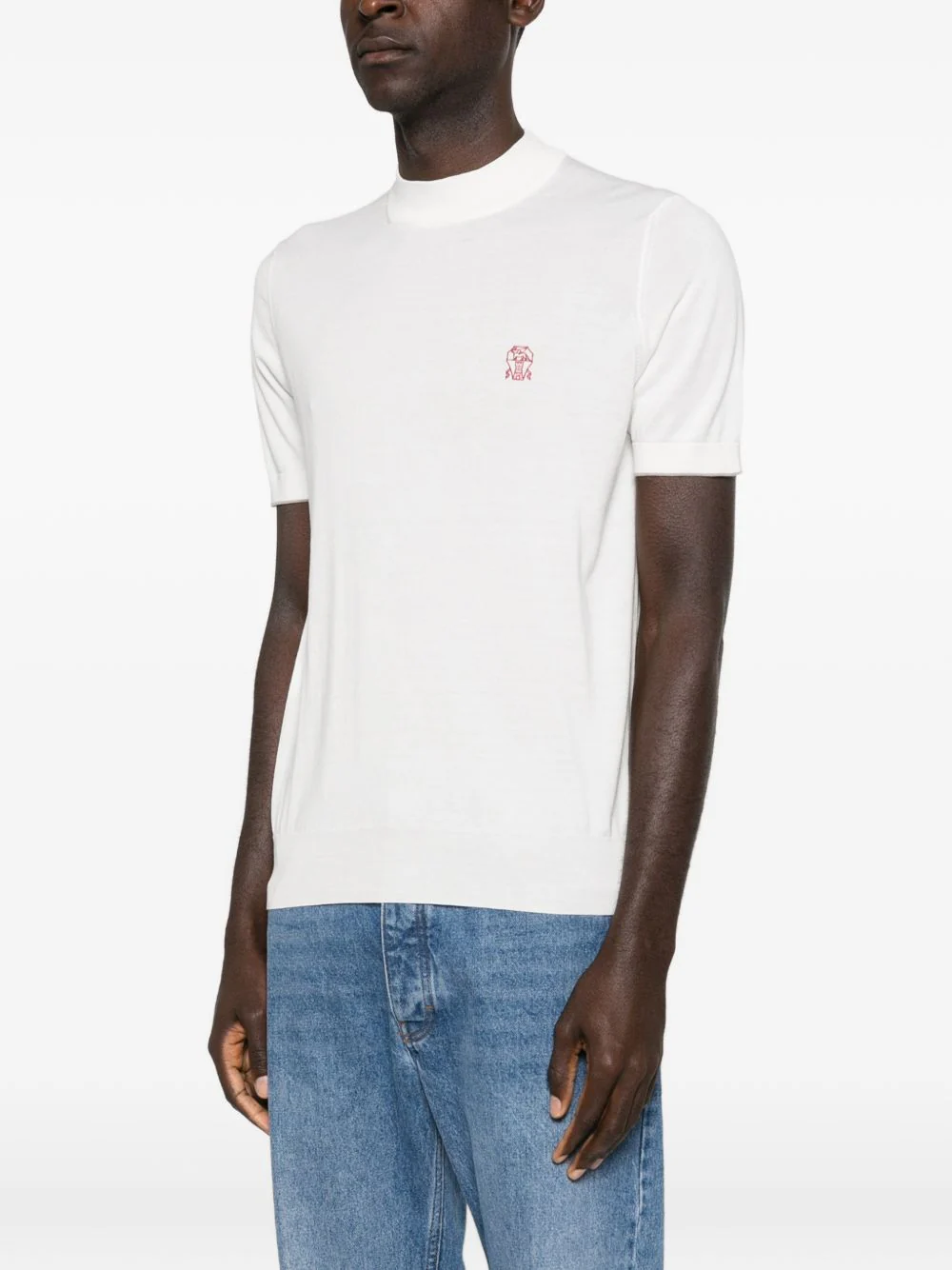 Embroidered-Logo Knitted T-Shirt - Image 2