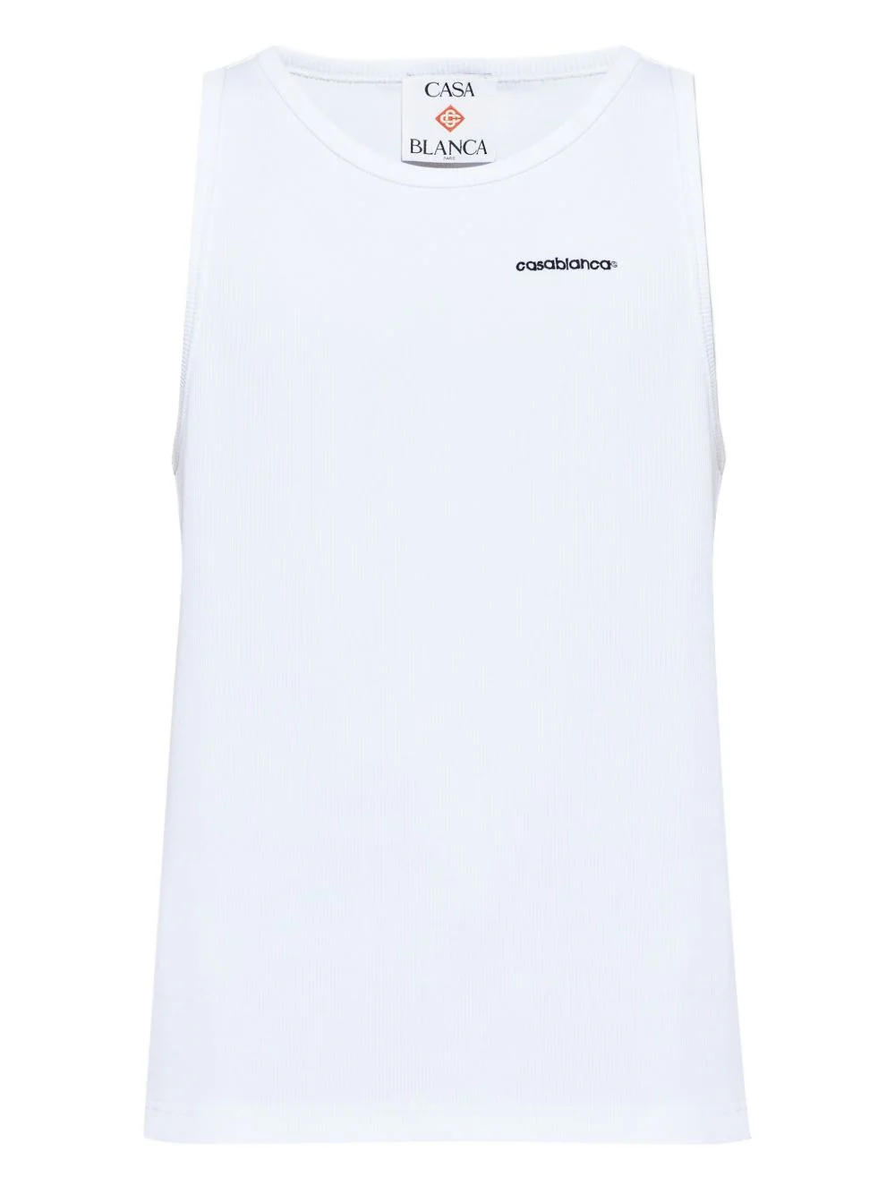 Embroidered-Logo Ribbed Tank Top