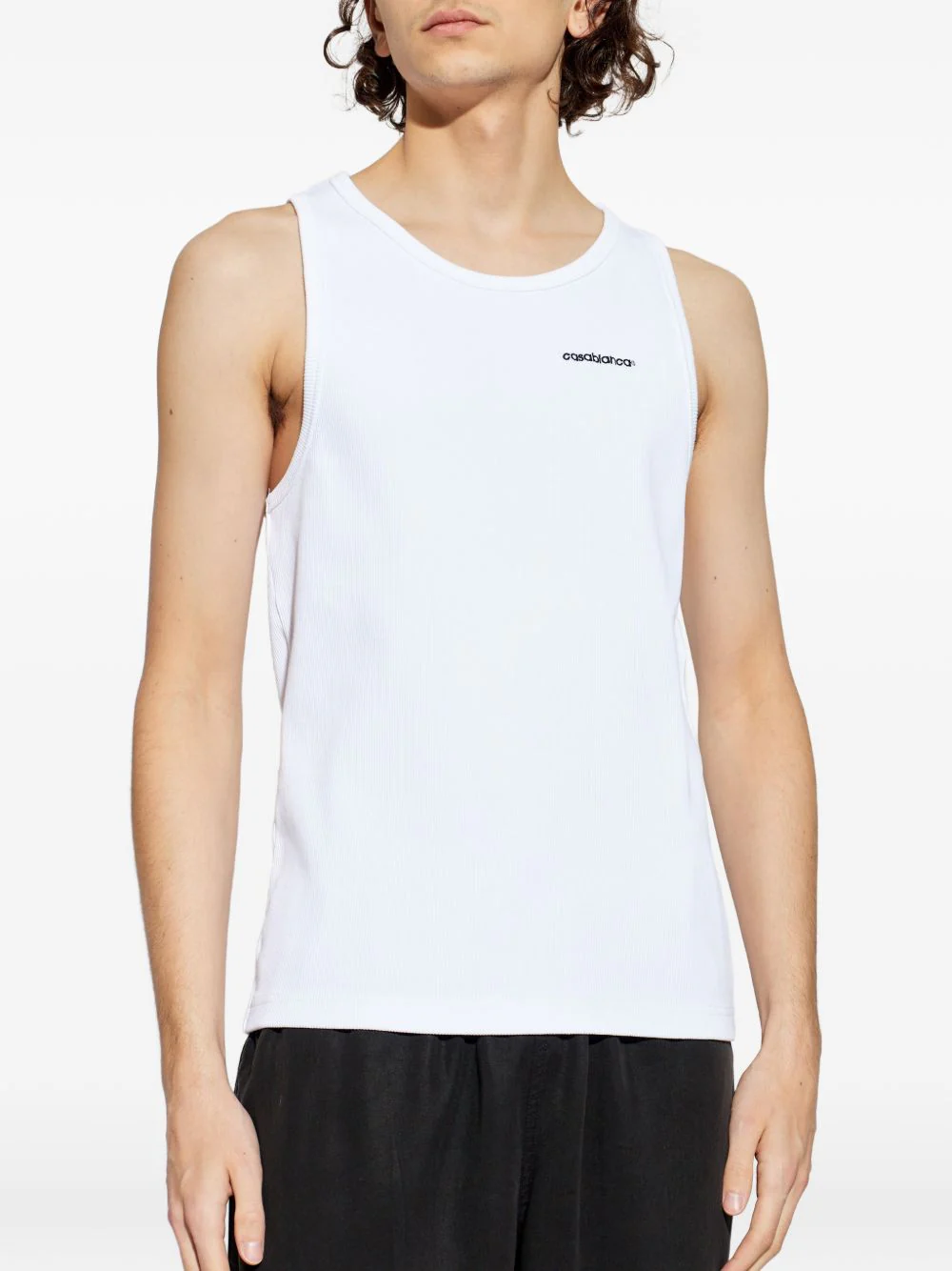 Embroidered-Logo Ribbed Tank Top - Image 5