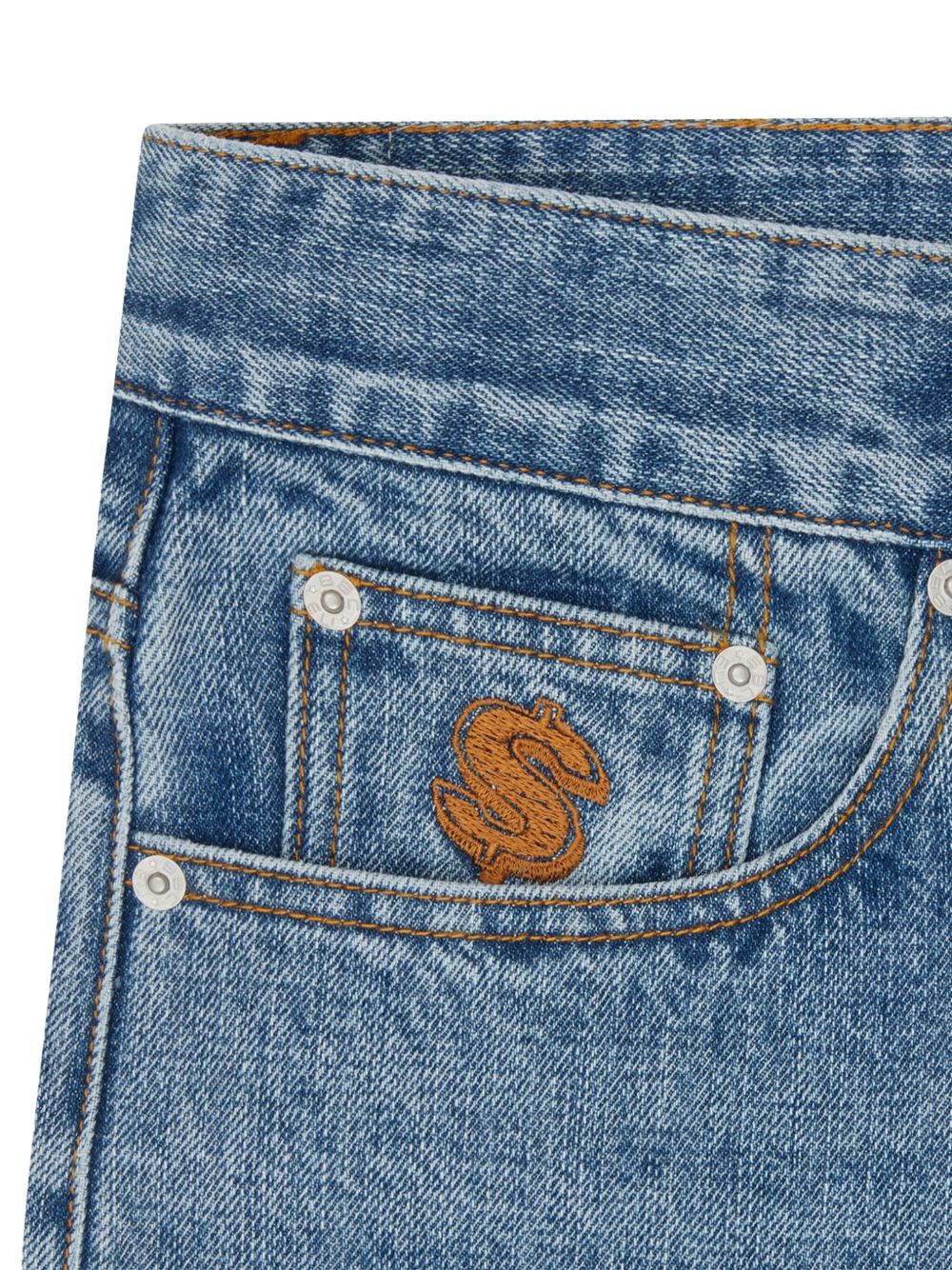 Embroidered-Pocket Jeans - Image 5