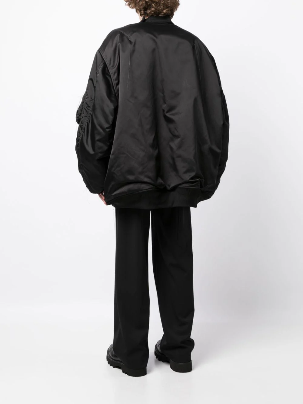 Exposed-Seam Zip-Up Bomber Jacket - Image 4