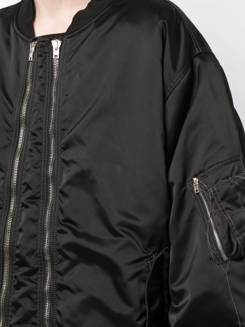 Exposed-Seam Zip-Up Bomber Jacket - Image 5