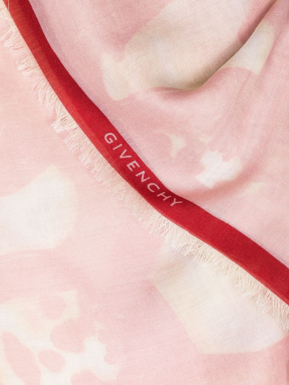 Face-Print Logo-Jacquard Fringed Scarf - Image 3