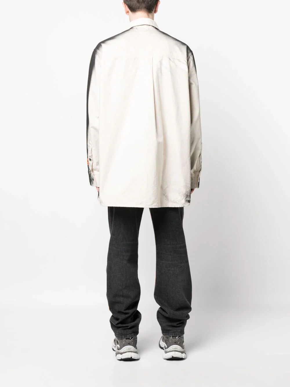 Faded-Effect Logo-Patch Shirt - Image 4