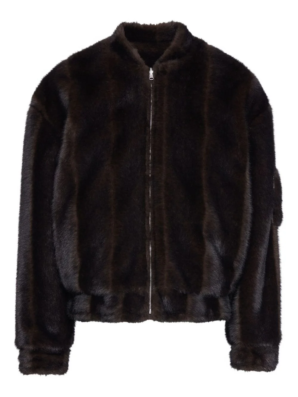 Faux-Fur Zip-Front Bomber Jacket