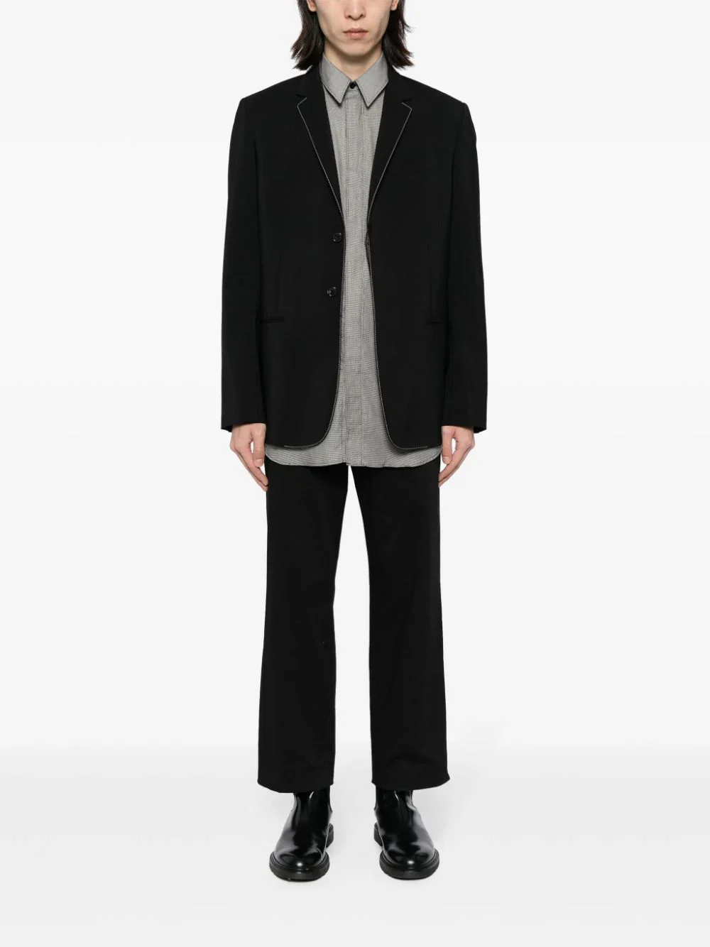 Fine-Check Cotton Blend Shirt - Image 2